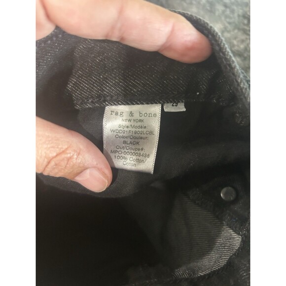 Rag & Bone Shorts Women’s 29 Black Denim Distressed Maya High Rise 3.5” Inseam - Picture 4 of 6